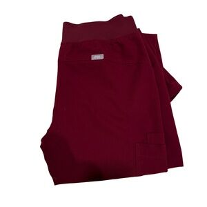 FIGS scrub pants, burgundy color, size small.
